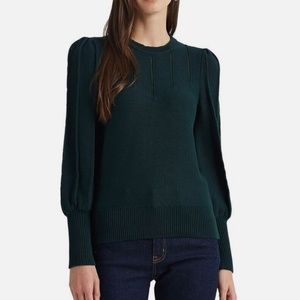Lauren Ralph Lauren Hunter green puff sleeve sweater Large